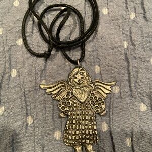 Silver Angel Pendant Necklace